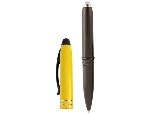 Bolígrafo con led y puntero amarilla