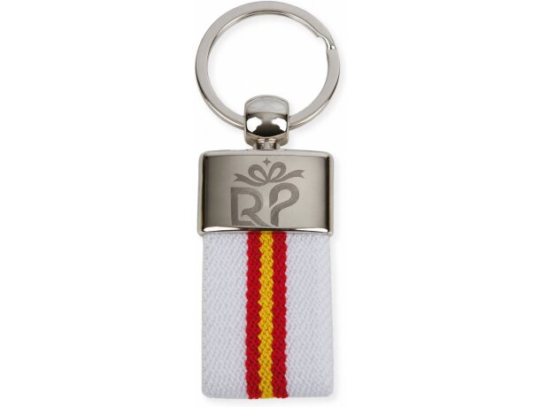 Llaveros de tela con bandera Espa&ntilde;a, Francia, Italia y detalle metal detalle 1