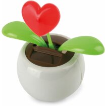 Maceta eco solar con flor corazón personalizada Maceta eco solar con flor corazón personalizada