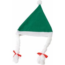 Gorro de papa noel con trenzas