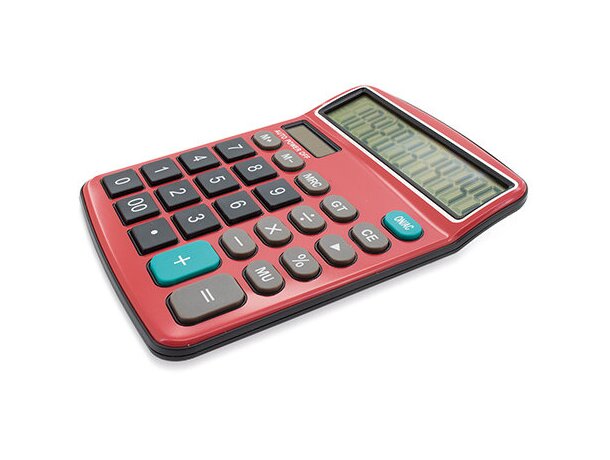 Calculadora profesional de 12 dígitos rojo