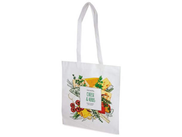 Bolsa non woven publicitaria asaslargas Kora blanca