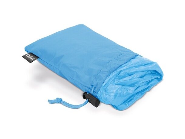 Poncho plegable Bross con bolsa rPET para campañas corporativas Azul detalle 9