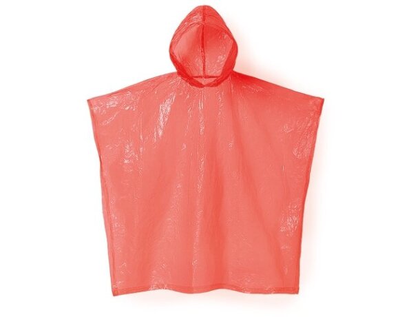 Poncho plegable Bross con bolsa rPET para campañas corporativas Rojo detalle 19
