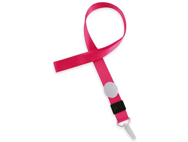 Lanyard con cierre ajustable merchandising fucsia