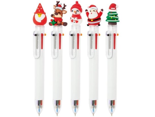 Set navideño bolígrafos multicolor Yuki con motivos 3D detalle 2