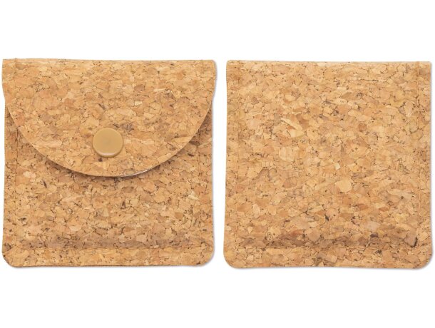 Cenicero portátil Nural de corcho natural con interior aluminio detalle 4