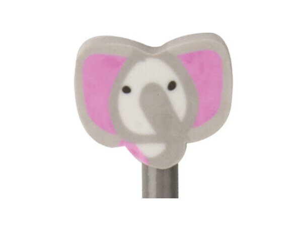 Lápìz de madera en gris con elefante personalizado