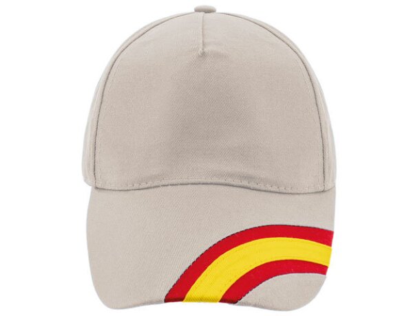 Gorra sencilla d e5 paneles con detalles de la bandera piedra