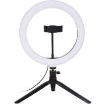 Trípode personalizable con aro LED y soporte móvil