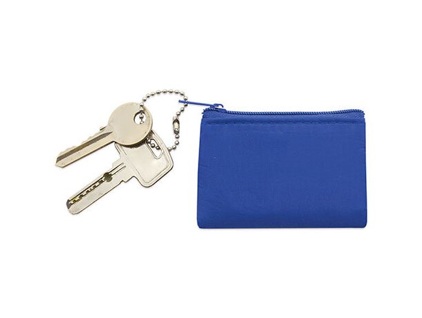 Monedero con cadena azul
