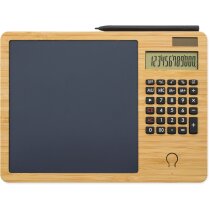 Calculadora Glasgow bambú con pizarra automática