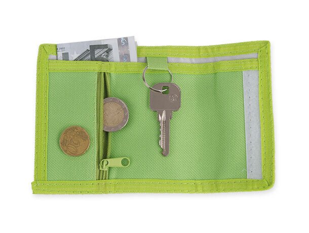 Monedero con llavero especial para moteros verde