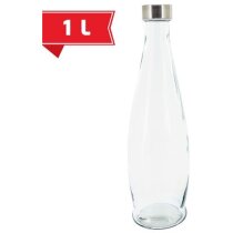 Botella Transparente de cristal  1 L aqua Sana