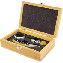 Set vino bambú Siena con accesorios servicio