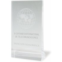 Trofeo de cristal rectangular para grabar personalizado