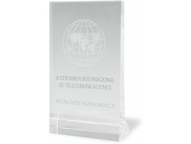 Trofeo de cristal rectangular para grabar personalizado