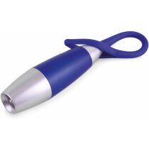 Bolígrafo con linterna y llavero azul Bolígrafo con linterna y llavero azul