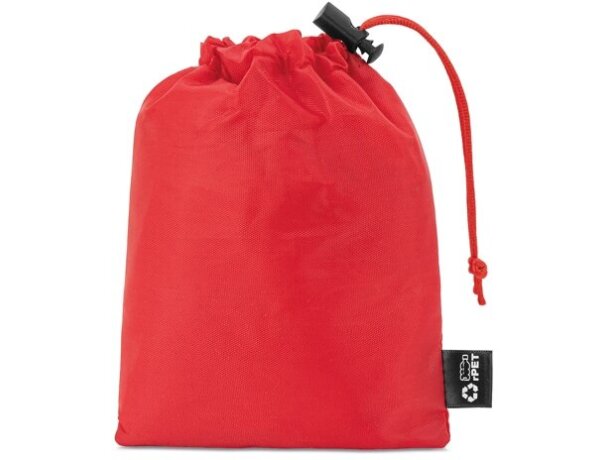 Poncho plegable Bross con bolsa rPET para campañas corporativas Rojo detalle 21