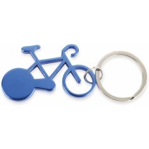 Llavero con forma de bici de aluminio azul personalizado