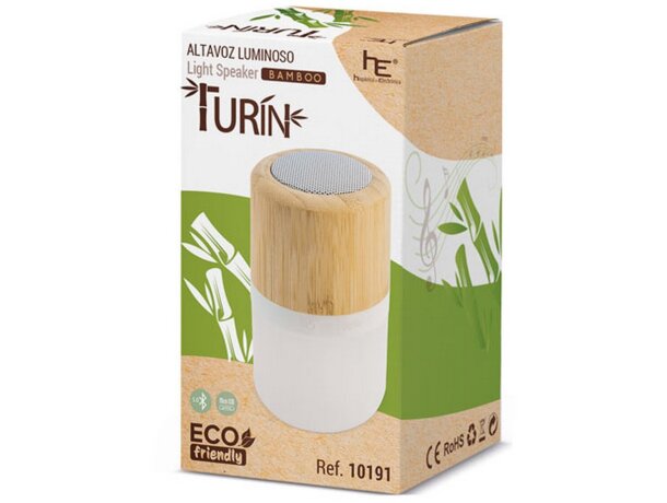 Altavoz luminoso de bambú Turín