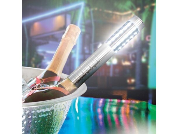 Bastón led estroboscópico aluminio con 3 modos y carga tipo c detalle 3