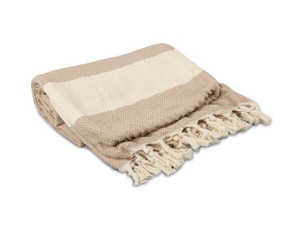 Toalla pareo Soft-eco de algodón reciclado y orgánico Beige detalle 2