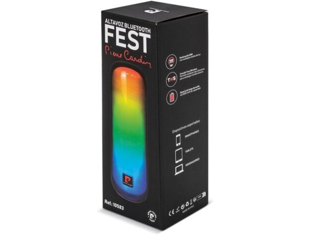 Altavoz bluetooth Pierre Cardin Fest con luces led multicolor detalle 4