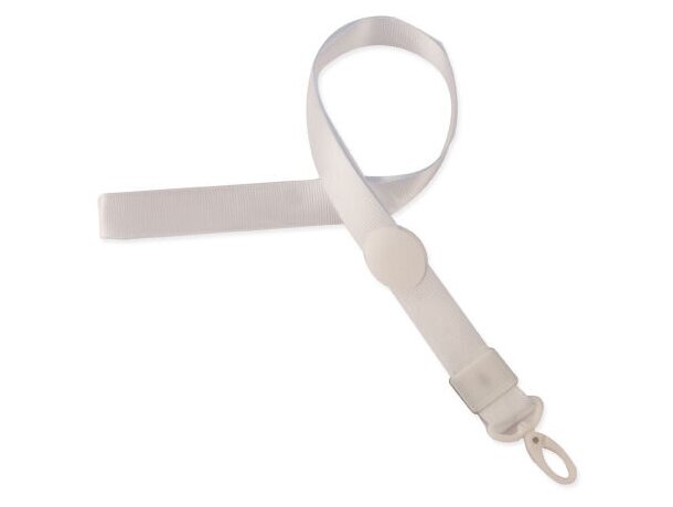 Lanyard con cierre ajustable grabado blanco