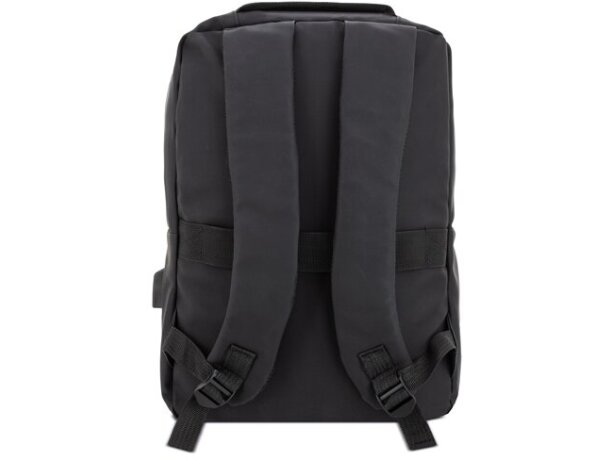 Mochila portaordenador soft-touch Davis PU resistente al agua Negro detalle 11