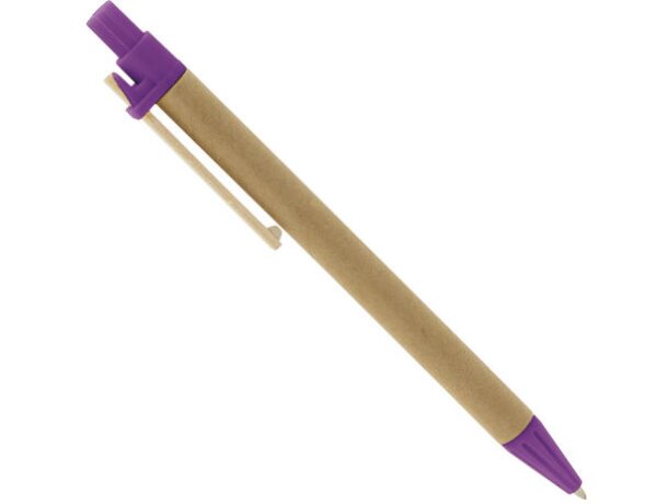 Boligrafo carton reclicado pino lila