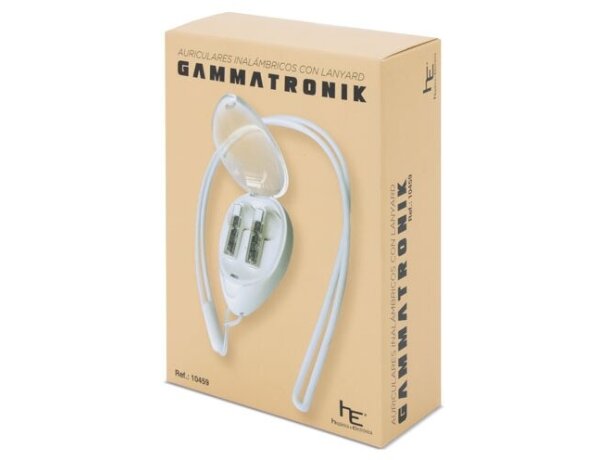 Auricular inalámbrico con lanyard Gammatronik blanco