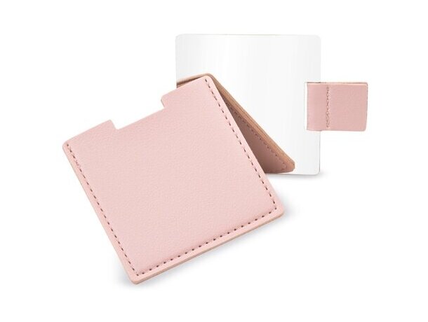 Espejo compacto Lilyan con funda en PU mate personalizable Rosa detalle 13