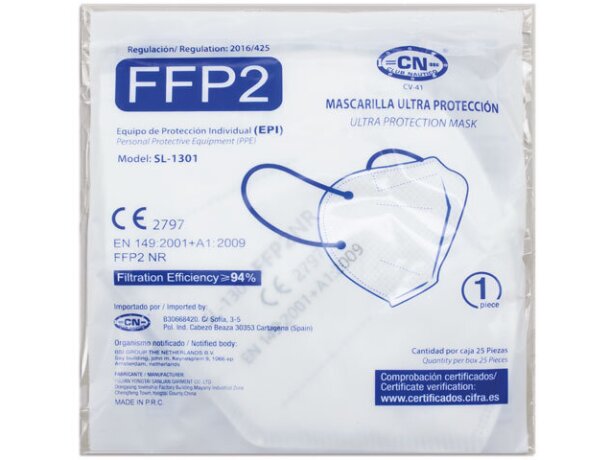 Mascarilla ultra proteccion de colroes ffp2