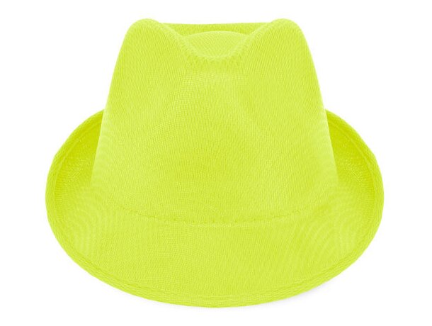 Sombrero con ala irregular amarillo fluorescente
