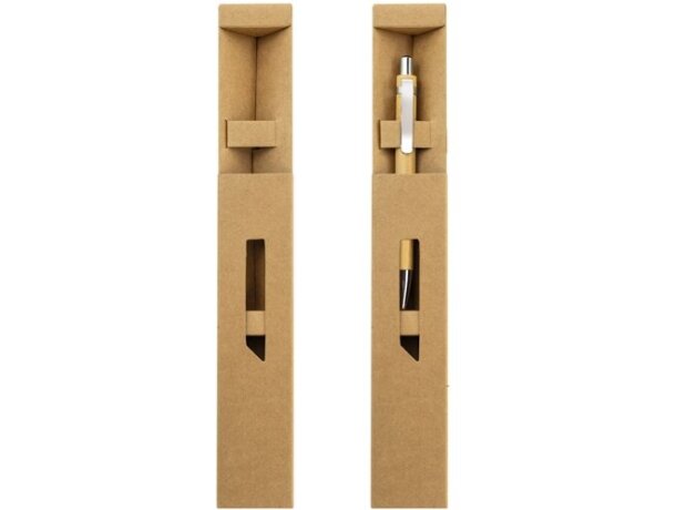 Estuche Glen de cartón reciclado para bolígrafo corporativo Natural Kraft detalle 4