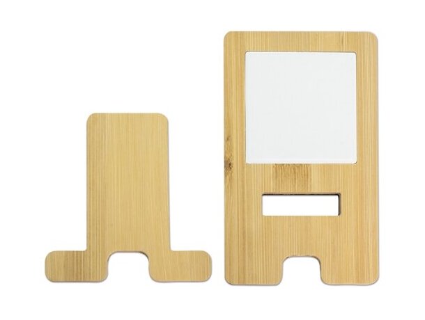 Soporte móvil bambú corcho con cerámica sublimable detalle 3