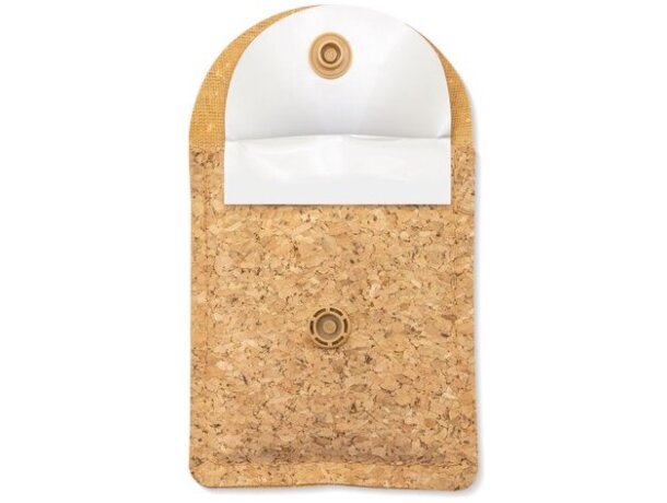 Cenicero portátil Nural de corcho natural con interior aluminio detalle 1
