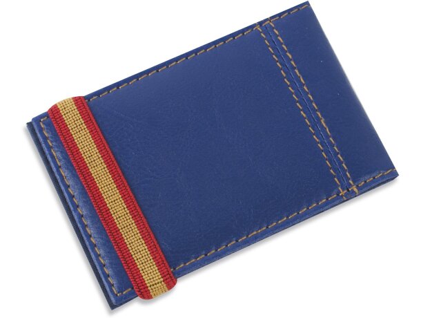 Tarjetero con banda elástica bandera de España personalizado azul marino Tarjetero con banda elástica bandera de España personalizado azul marino