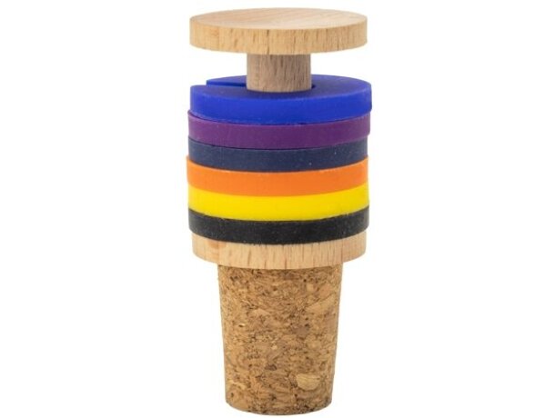 Tapón corcho y madera con anillas identificadoras copas Triana detalle 7