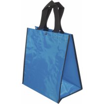 Bolsa de la compra con acabado brillante grabada azul Bolsa de la compra con acabado brillante grabada azul