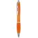 boligrafo de diseno clasico con pulsador y aro central personalizado naranja
