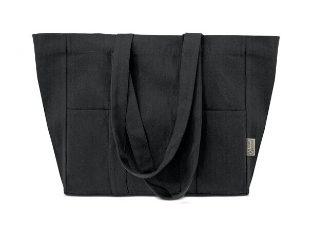 Bolsa algodón canvas reciclado Alma con asas largas reforzadas Negro detalle 8