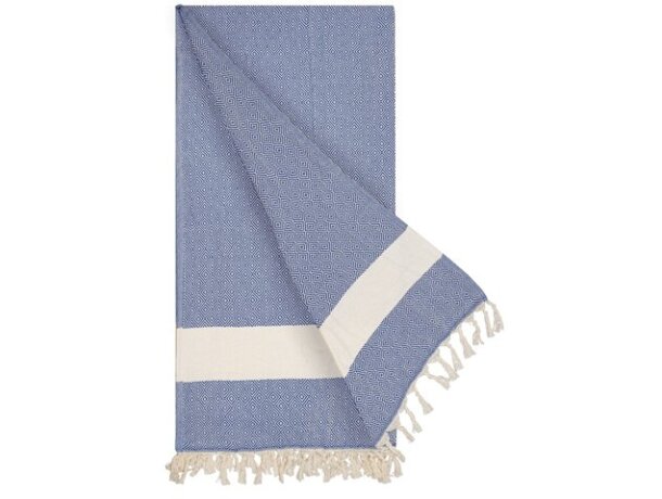 Toalla pareo Soft-eco de algodón reciclado y orgánico Azul detalle 6