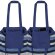 Bolsa de algodón reciclado Trinity con rayas de colores Azul detalle 2