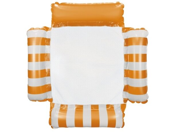 Colchoneta hinchable Acuatik de PVC y malla para piscina Blanco/naranja detalle 4