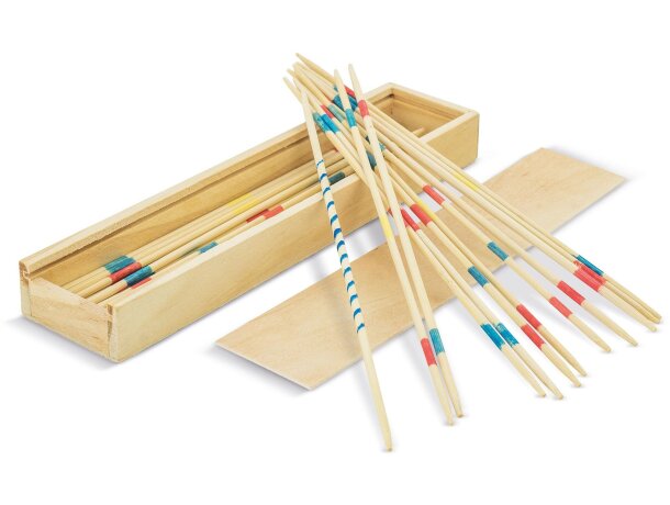 Juego de habilidad Mikado en madera natural con caja detalle 3