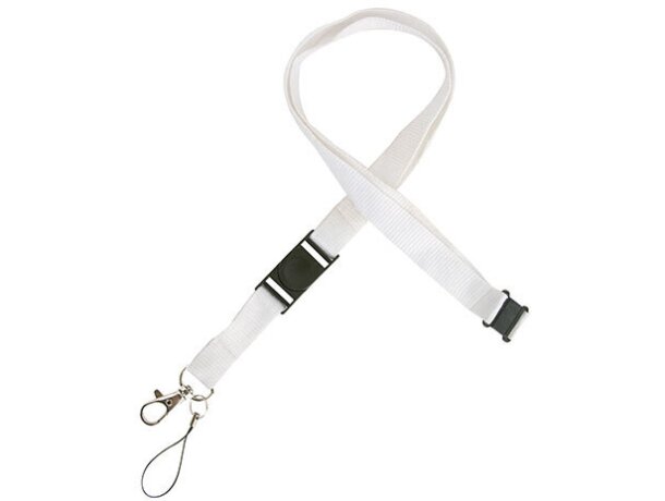 Lanyard cierre de seguridad Riga blanco