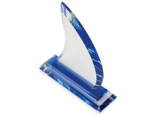 Trofeo de cristal con forma de vela