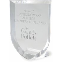 Trofeo de cristal en forma de metopa para grabar personalizado Trofeo de cristal en forma de metopa para grabar personalizado